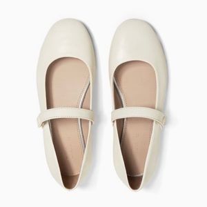 ZARA LEATHER MARY JANE BALLET FLATS